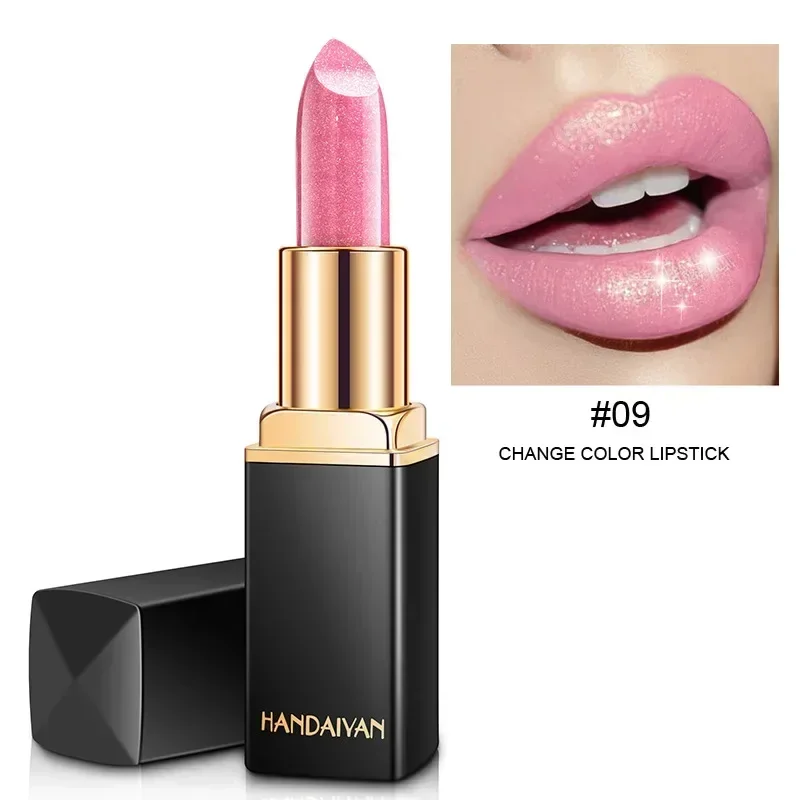Black Tube Gold Shiny Lipstick Waterproof Long Lasting Moisturizing Glitter Pearlescent Nude Pink Shimmer Lipstick Luxury Makeup image 3