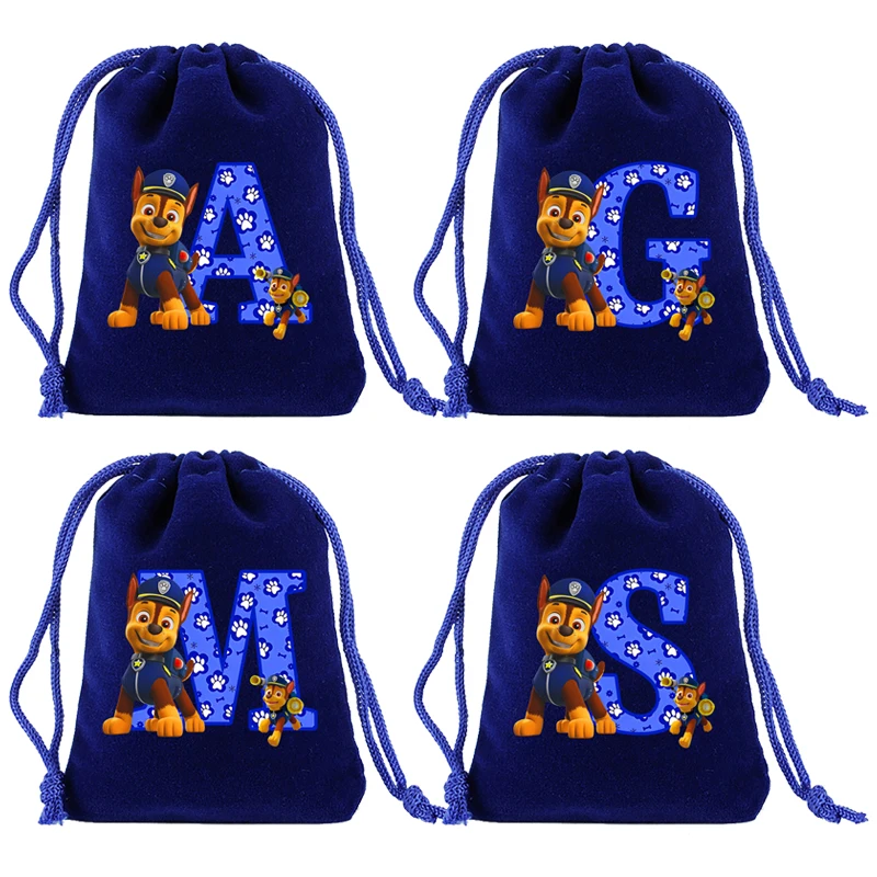 PAW Patrols Kids Plush Drawstring Bag Children Cartoon Cute Handbags Kids Anime Printed Storage Pouch Creative Draw String Bags