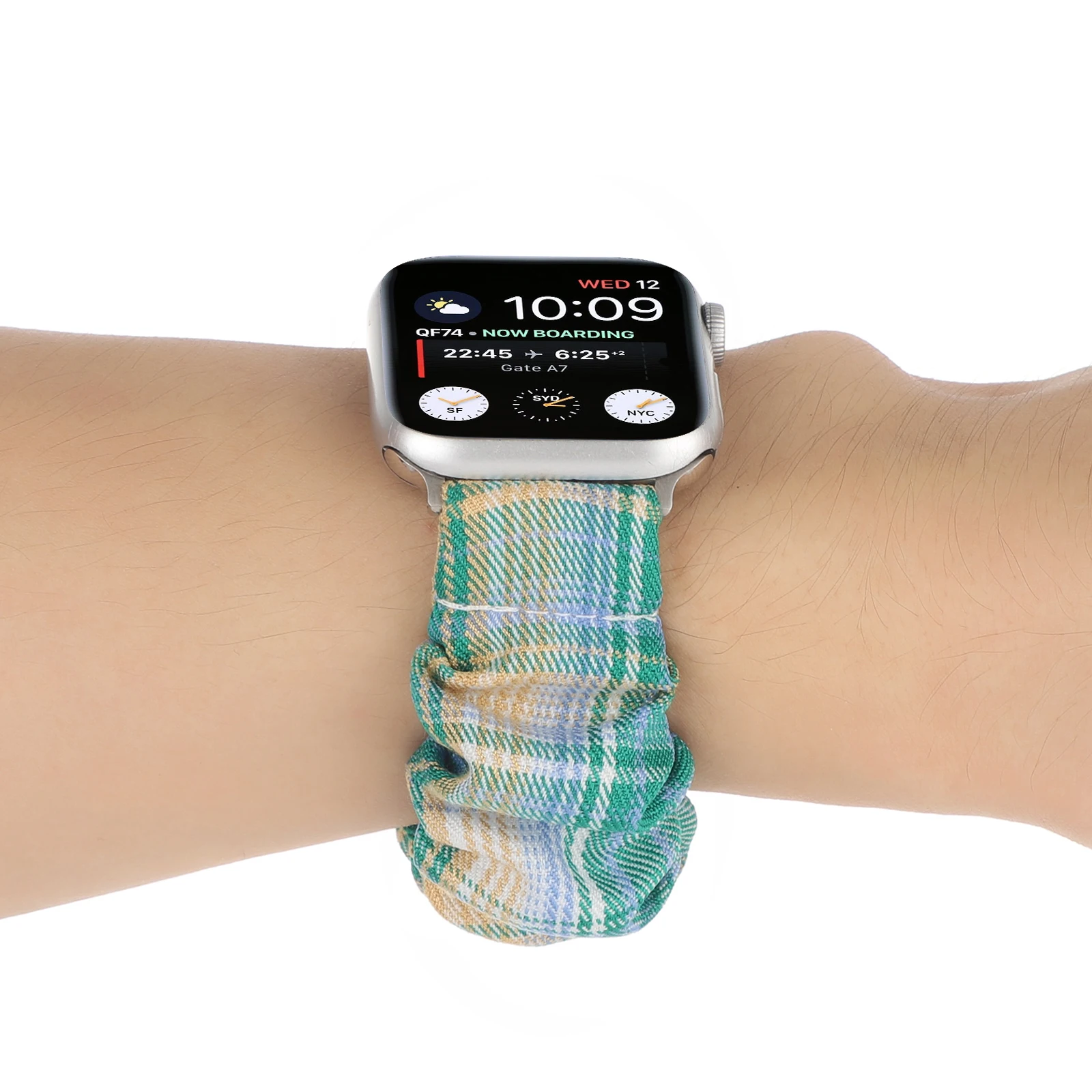 Strap for Apple watch bracelet Check color scrunchie elastic cloth band for Iwatch lady fresh strap for Iwatch belt