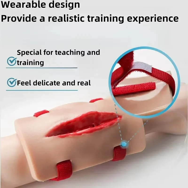 PVC Trauma Simulation Wound Practice Medical Teaching Model for Hemostatic Practice Wearable First Aid Training Tool