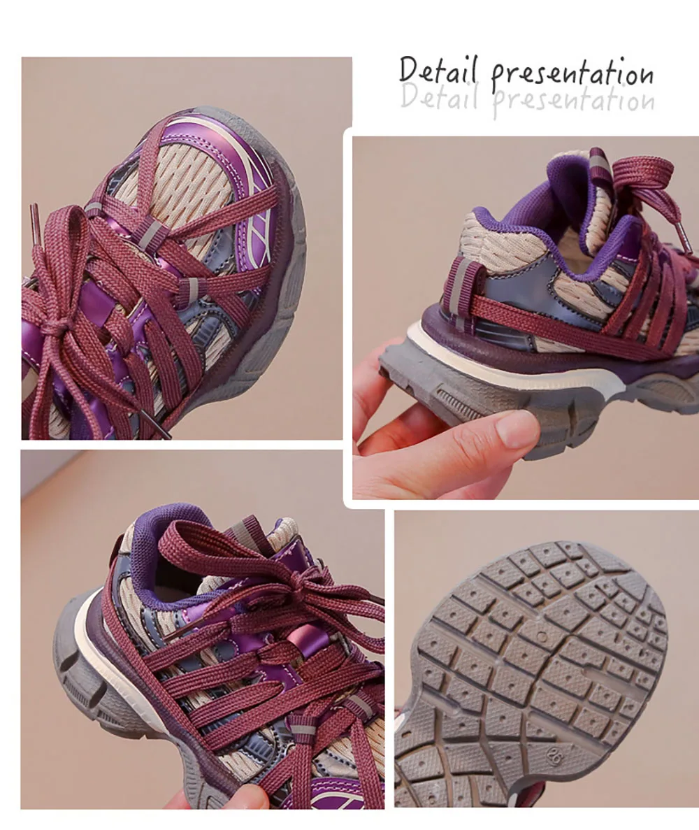 Scarpe sportive primaverili per bambini Scarpe da corsa impermeabili in pelle PU per bambini Calzature da tennis di lusso in stile coreano per bambini