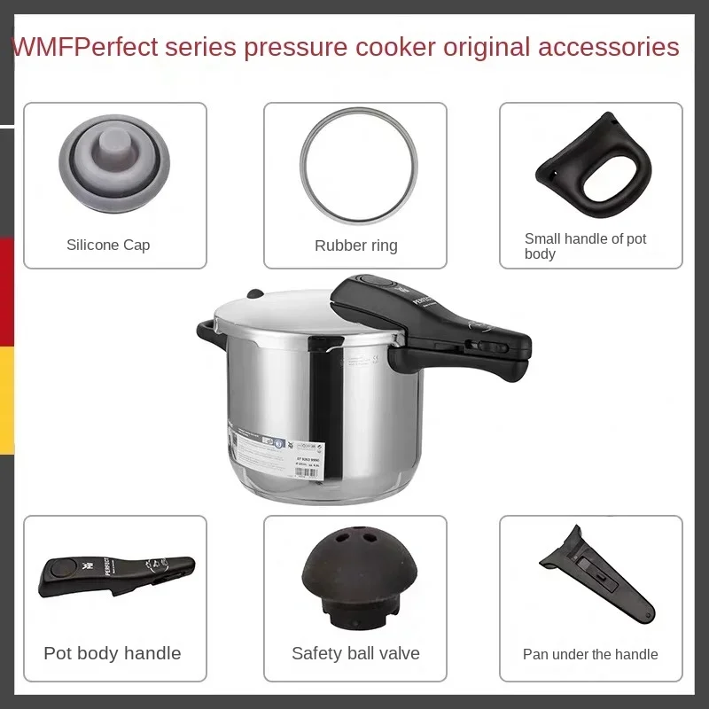 1 unidad de accesorios para olla a presión WMF, anillo de sellado para olla a presión, anillo de goma, tapa de silicona, mango