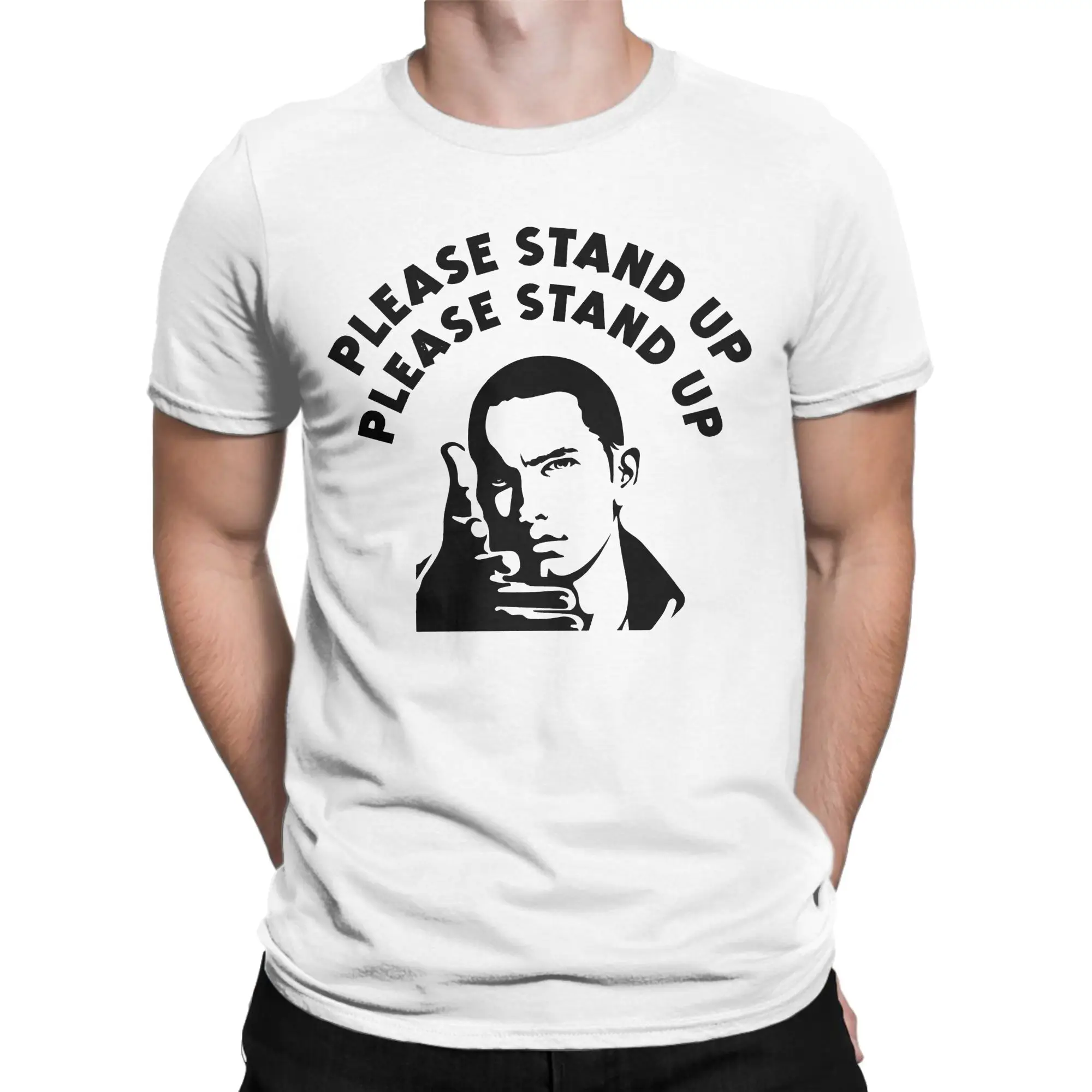 Eminem STANS Men's T Shirt  Funny Tees Short Sleeve Round Collar T-Shirts Pure Cotton Printed Tops