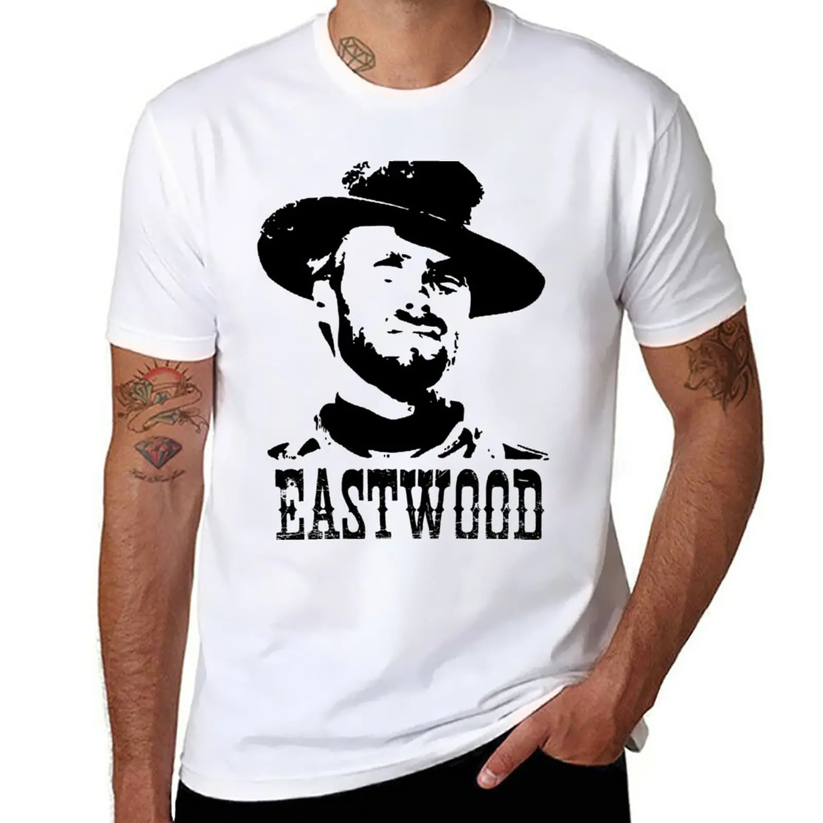 Camisetas estampadas de Clint Eastwood para hombre, Camisetas estampadas de anime