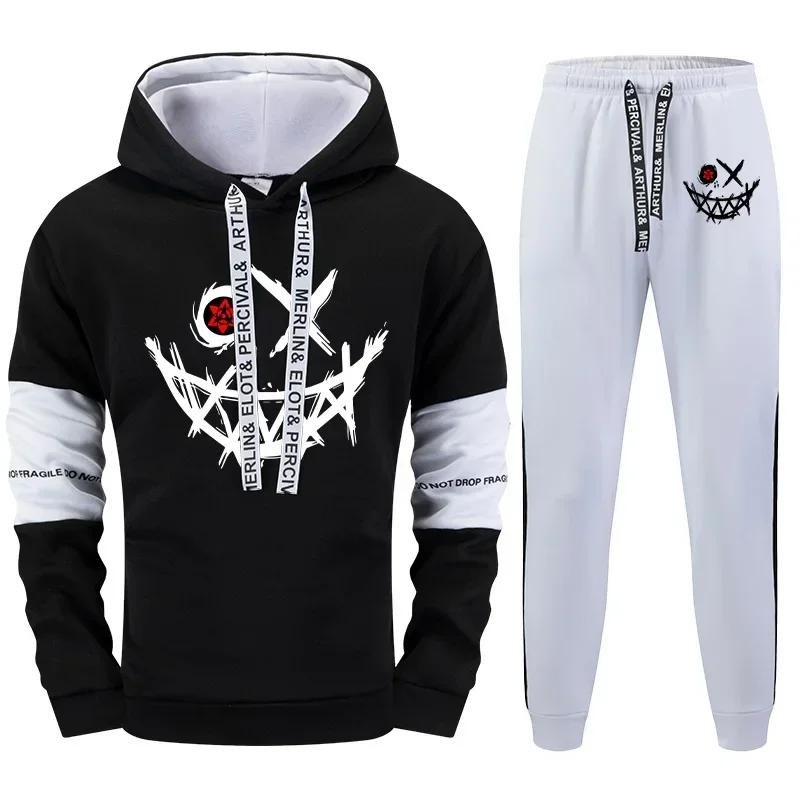 Outdoor Hot Sale Men Tracksuit Simple Casual Quality Autumn Winter Hooded Single Sweatshirts And Sweatpant Comfort Sport Fitness