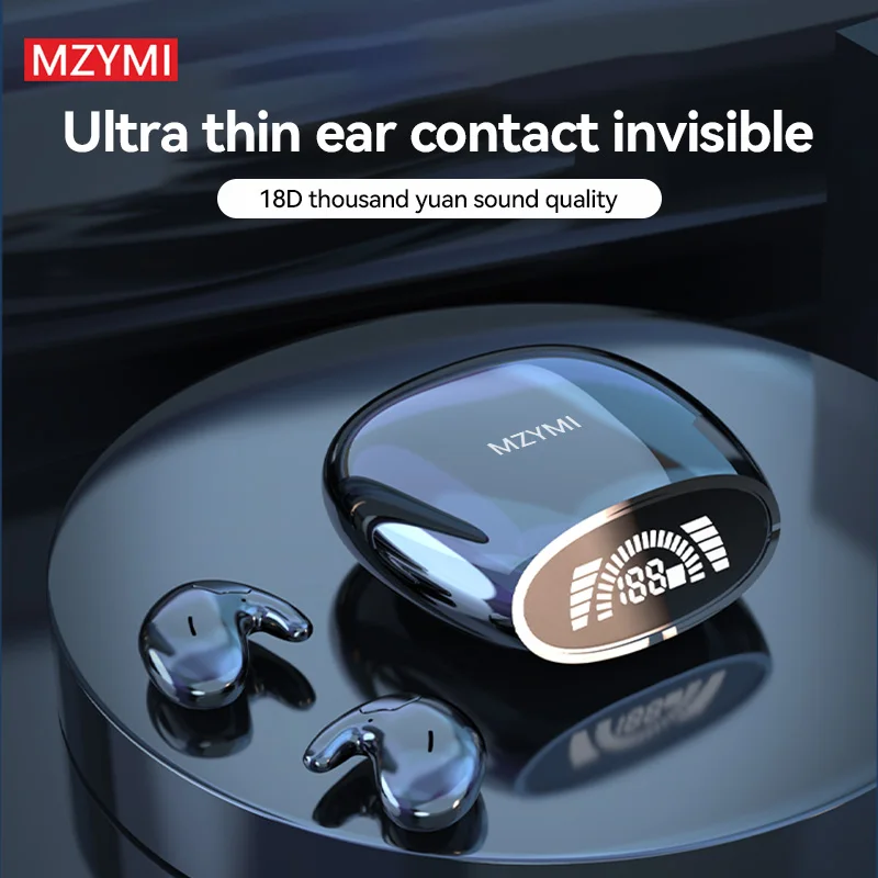 MZYMI MD528 غير مرئية النوم TWS سماعات لاسلكية بلوتوث سماعات أذن مخفية IPX7 مقاوم للماء إلغاء الضوضاء سماعة رأس رياضية