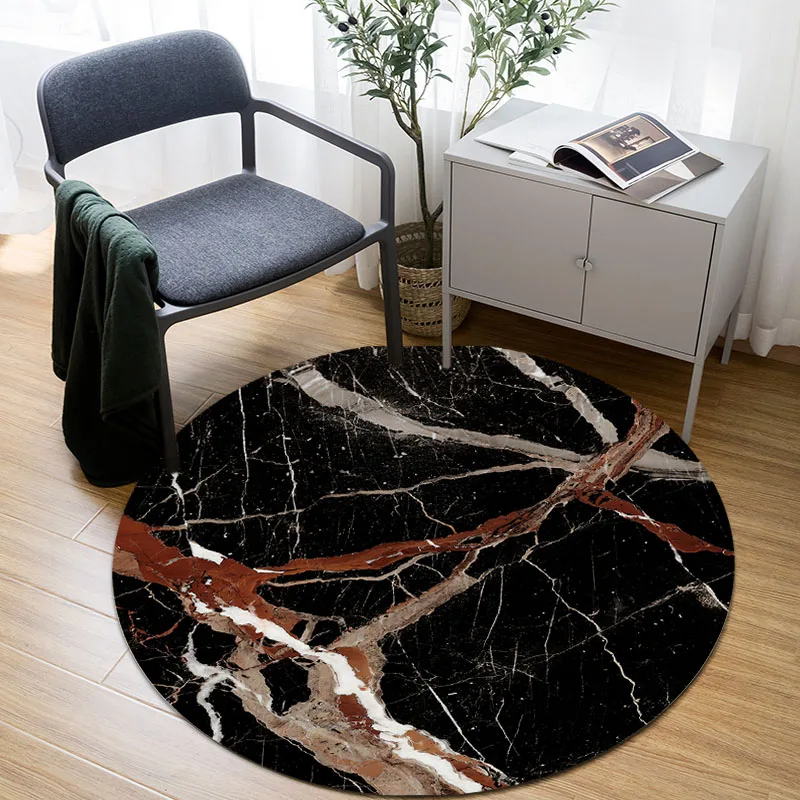 Bedroom Rug Home Decor Round  Bathroom Mat Abstract Marbling   Living Room   Floor