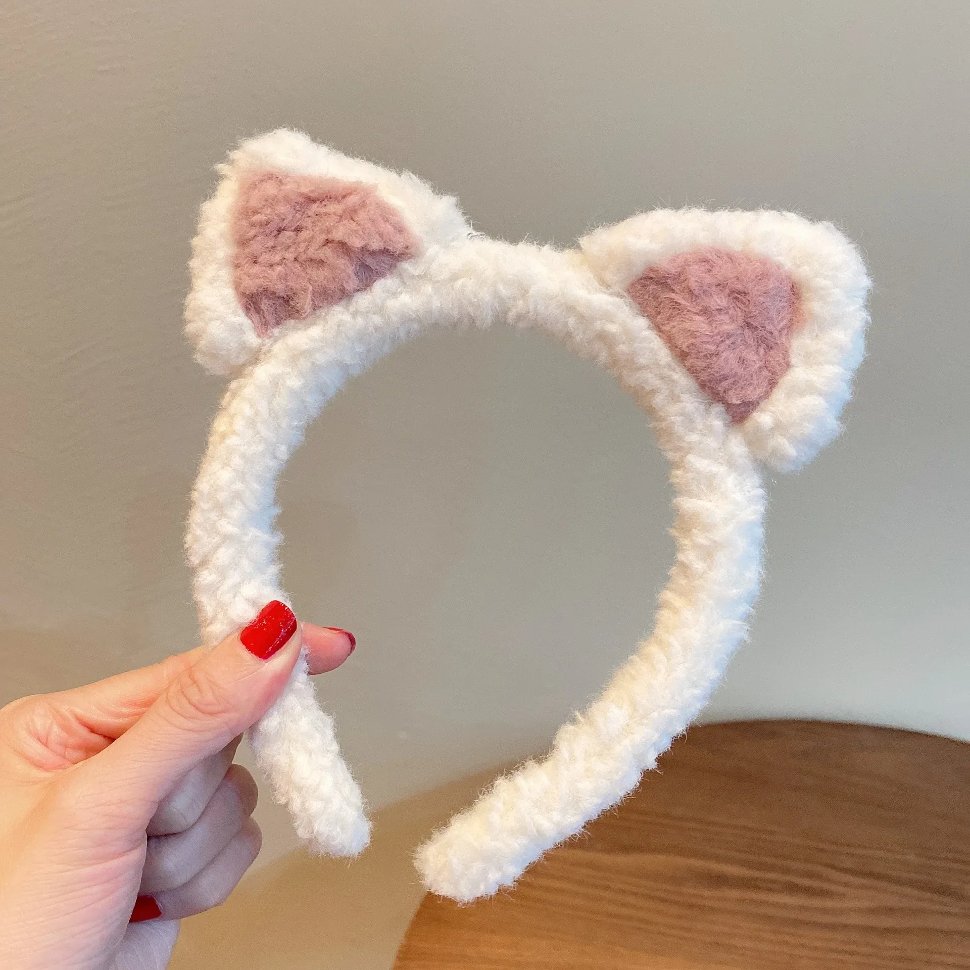 Cute Cat Ears Hairband Women Girl Cosplay Hair Hoop Winter Soft Wool Headband Anime Party Hair Bands Face Wash Makeup Headwear