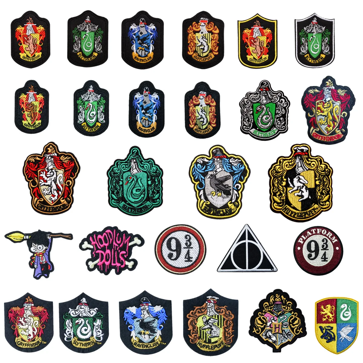 Anime Cute Toy Stickers Slytherin Hogwarts Kawaii Kids Diy Clothing Stickers Badges and Armbands Embroidered Sticker kid gift