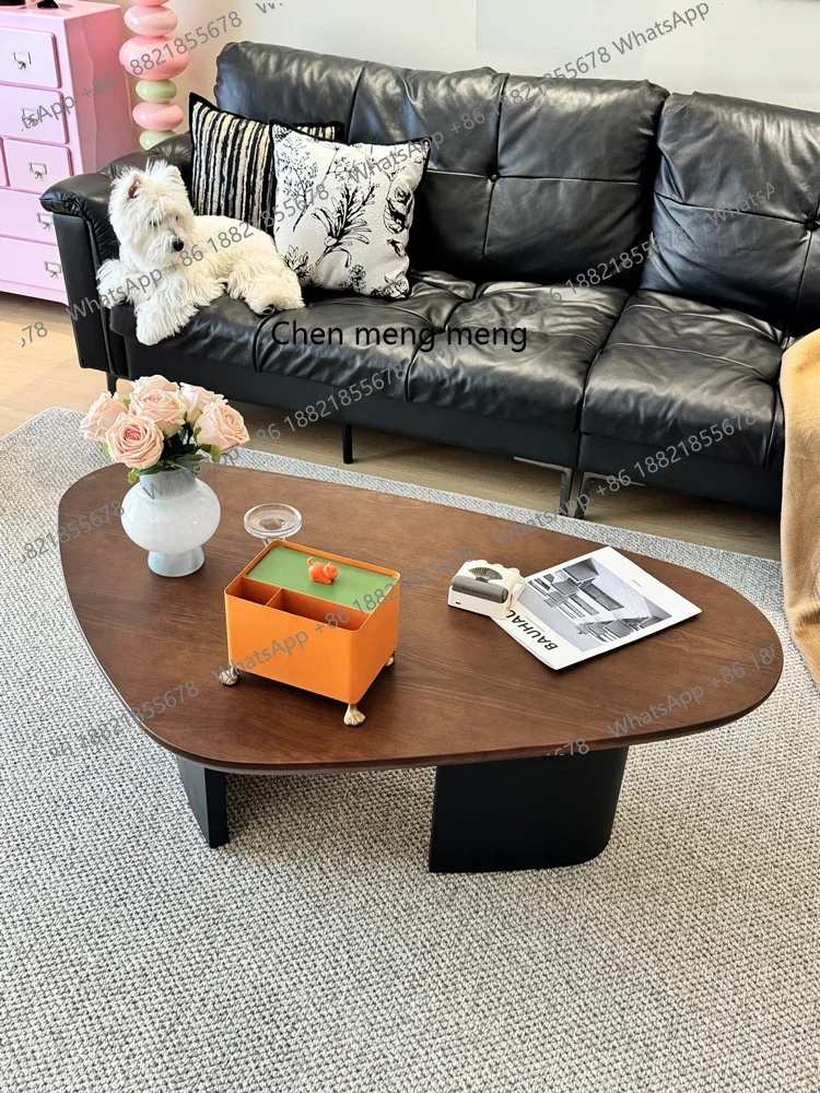 Second-hand Solid Wood Coffee Table for Home Living Room Modern Black Small Apartment Triangular Tea Table