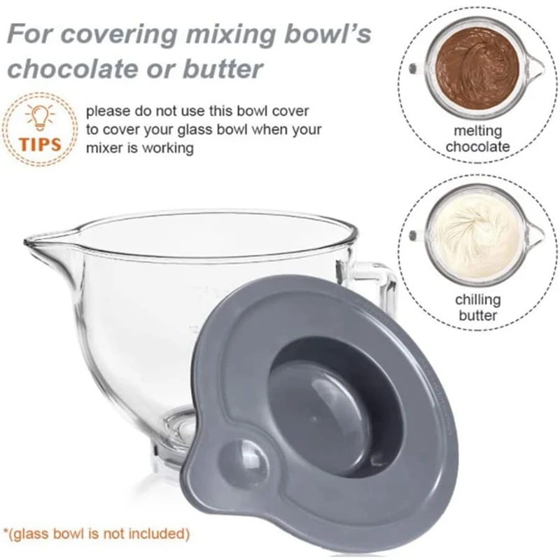 Mixers Bowl Cover Cap Compatible For Kitchenaid K5GB 5-Quart Mixer Glass Bowl Holder KSM150PS KSM152PS/KSM155GB