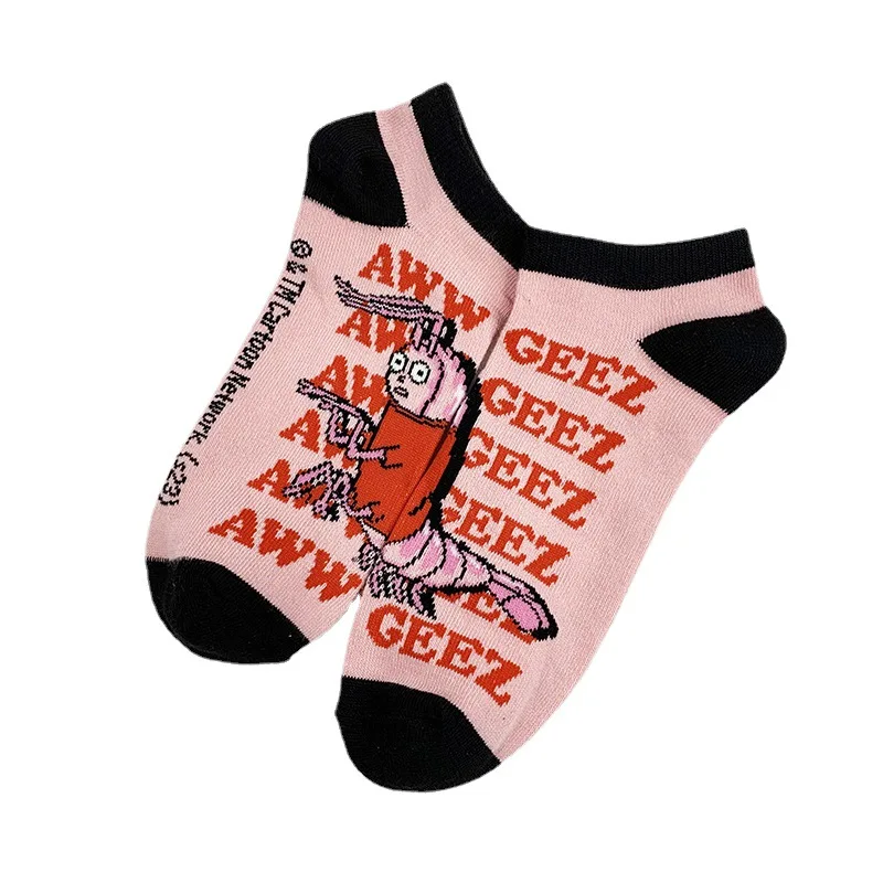 Anime Rick Woman Sock Cartoon Lolita for Women Socks Kawaii Fashion Retro Sweet Asaguchi Boat Sox Cotton Spring Summer Sokken