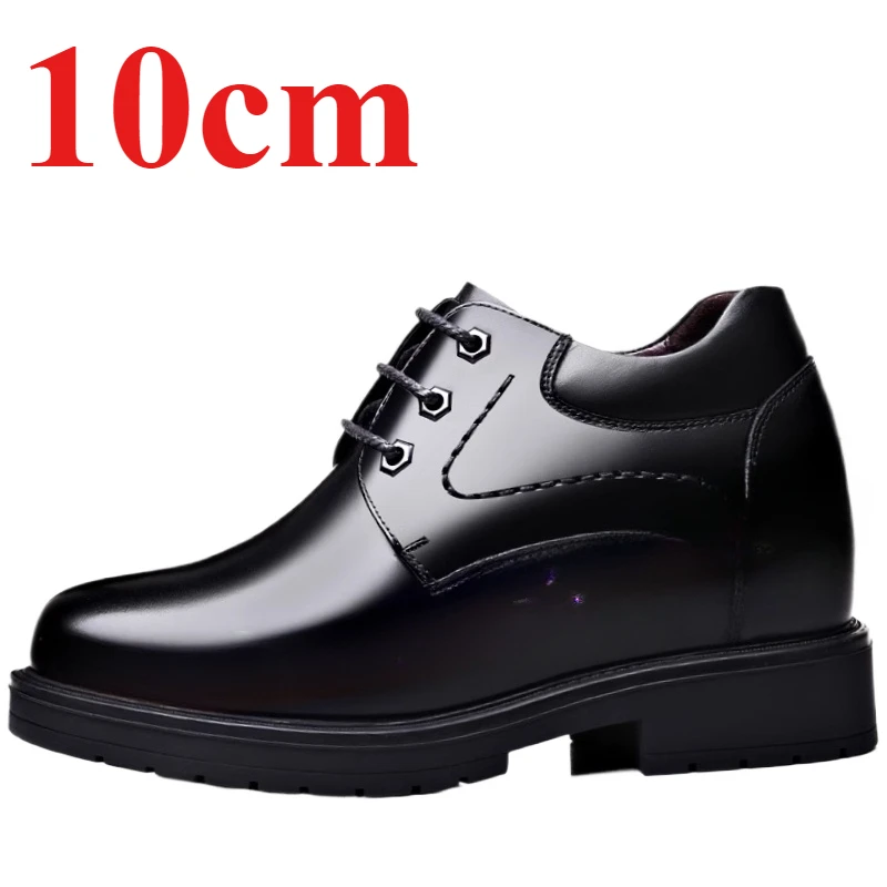 Chaussures Derby Confortables pour Homme, Haut de Gamme, Invisible, Recommande d'AugWhite10 cm, Cuir group, Décontracté, Optique, Plateforme, Ascenseur