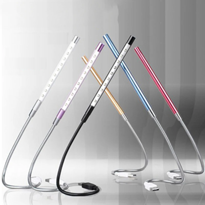 

Metal Material USB LED Lights Book Lamp 10LEDs Flexible Book Reading Light Table Lamp for Notebook Laptop PC Computer Power Bank