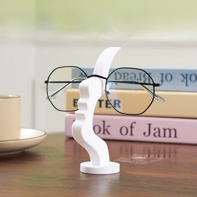 1pc Unique Curved Eyeglass Holder Stand Secure & Artistic Storage Solution Elevate Desk or Nightstand Decor Practical Minimalist