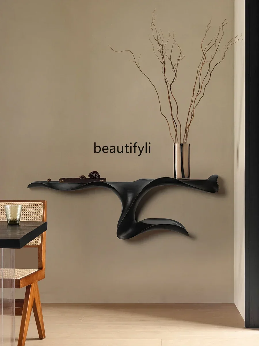 

Скандинавская консоль, искусство из массива дерева, длинный узкий стол, чрезвычайно узкая настенная полка для хранения, наборы с видом сбоку