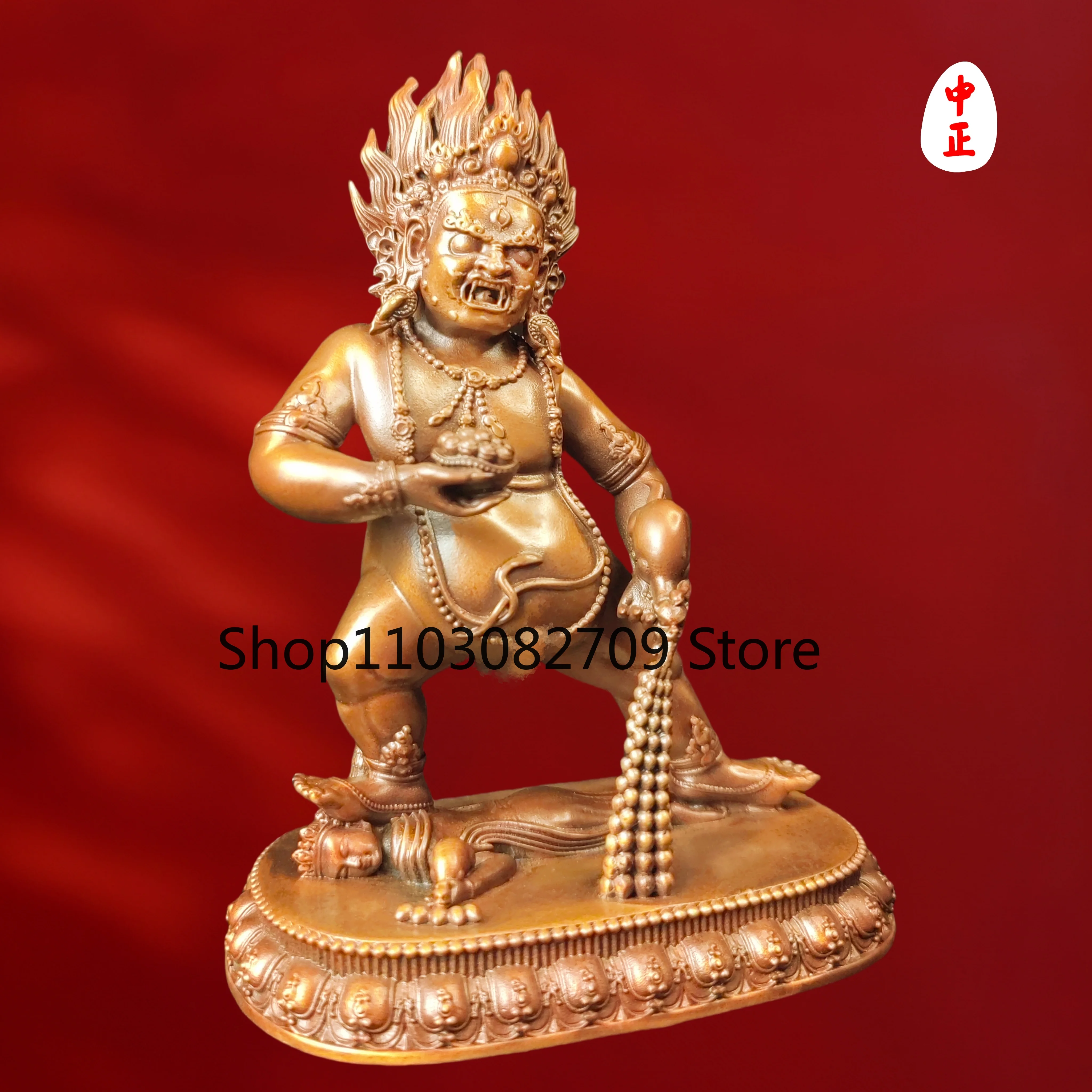 Zhongzheng Statue Intangible Cultural Heritage Workshop Black God of Wealth Gold, Silver and Copper Material Support Customized