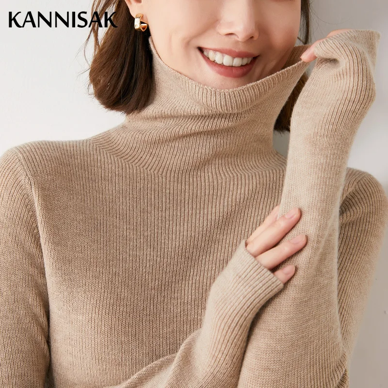 Fashion Turtleneck Sweater Women Autumn Winter Clothes Slim Warm Cashmere Pullover Bottoming Shirt Office Lady Jumper Knitwear