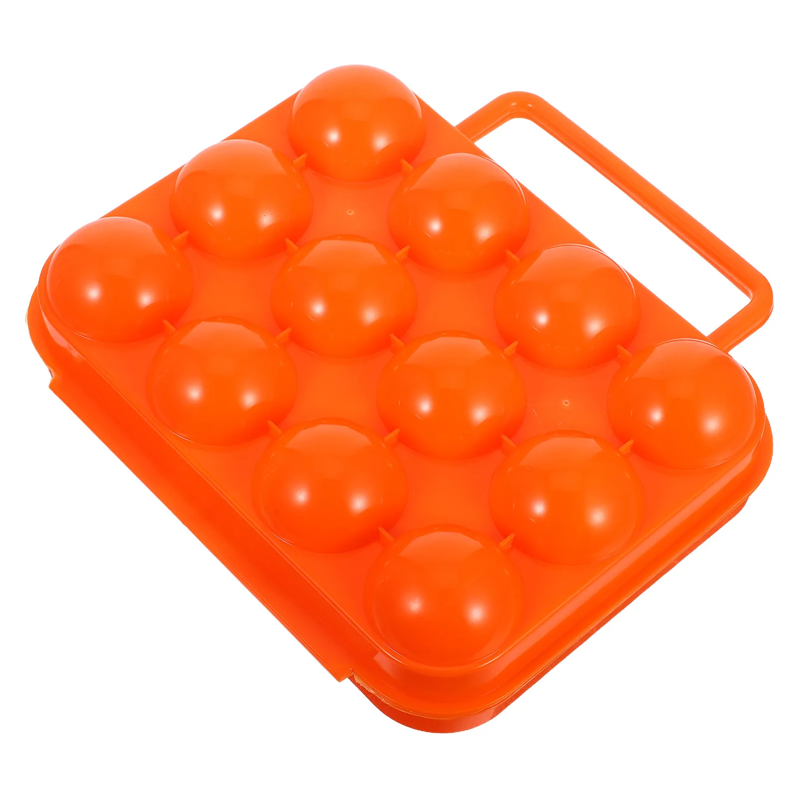 Plastic Egg Storage Box 12-Egg Capacity Foldable Portable with Locking Cover Handle for Picnic Camping Travel Kitchen
