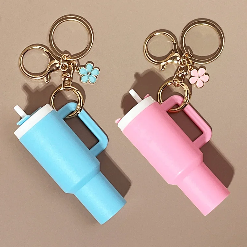 Mini Cup Keychain for Stanley Water Cup Colorful Cute Handbag Key Ring Hanging Decoration Tumbler Accessory Children's Gift