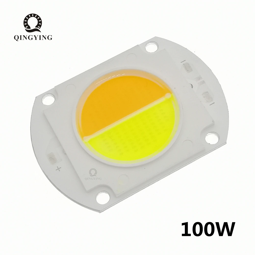 

5-10pcs 100W Dual Color High Power LED CCT Warm White 3000K Cold White 6500K LED COB Chip For Outdoor Floodlight Spotlight Lamp