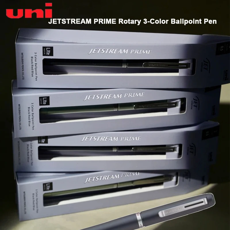 Uni Jetstream Prime 3-in-1 Ballpoint Pen 0.5 Silent Twist Metal Multi-Function Pen Office Business Meeting Signature Stationery