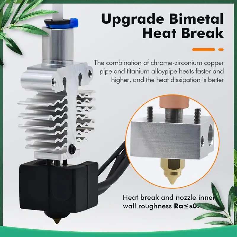 

(NEW) NEW Ender-5 S1 Hotend Kit Titanium Alloy+Copper Throat Heater Block Silicone Cover Ender-5 S1 3D Printer Parts