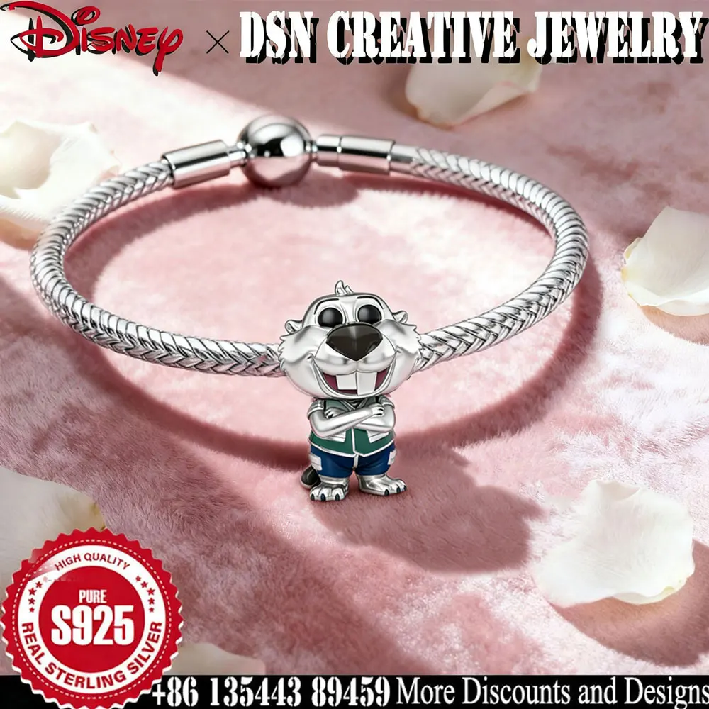 

DSN 925 Silver Charm Disney Zootopia Police beads for Bracelet Child's Play cartoon cute Charm Jewelry Gift