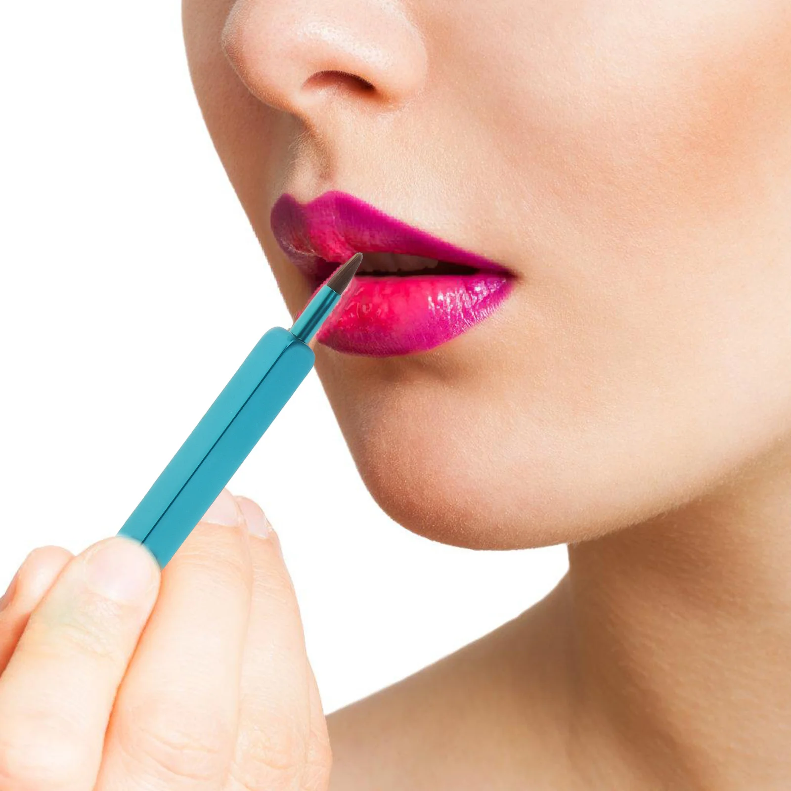 Pinceau paon rétractable Portable pour rouge à lèvres, baume, Application précise, outil de maquillage doux pour femmes