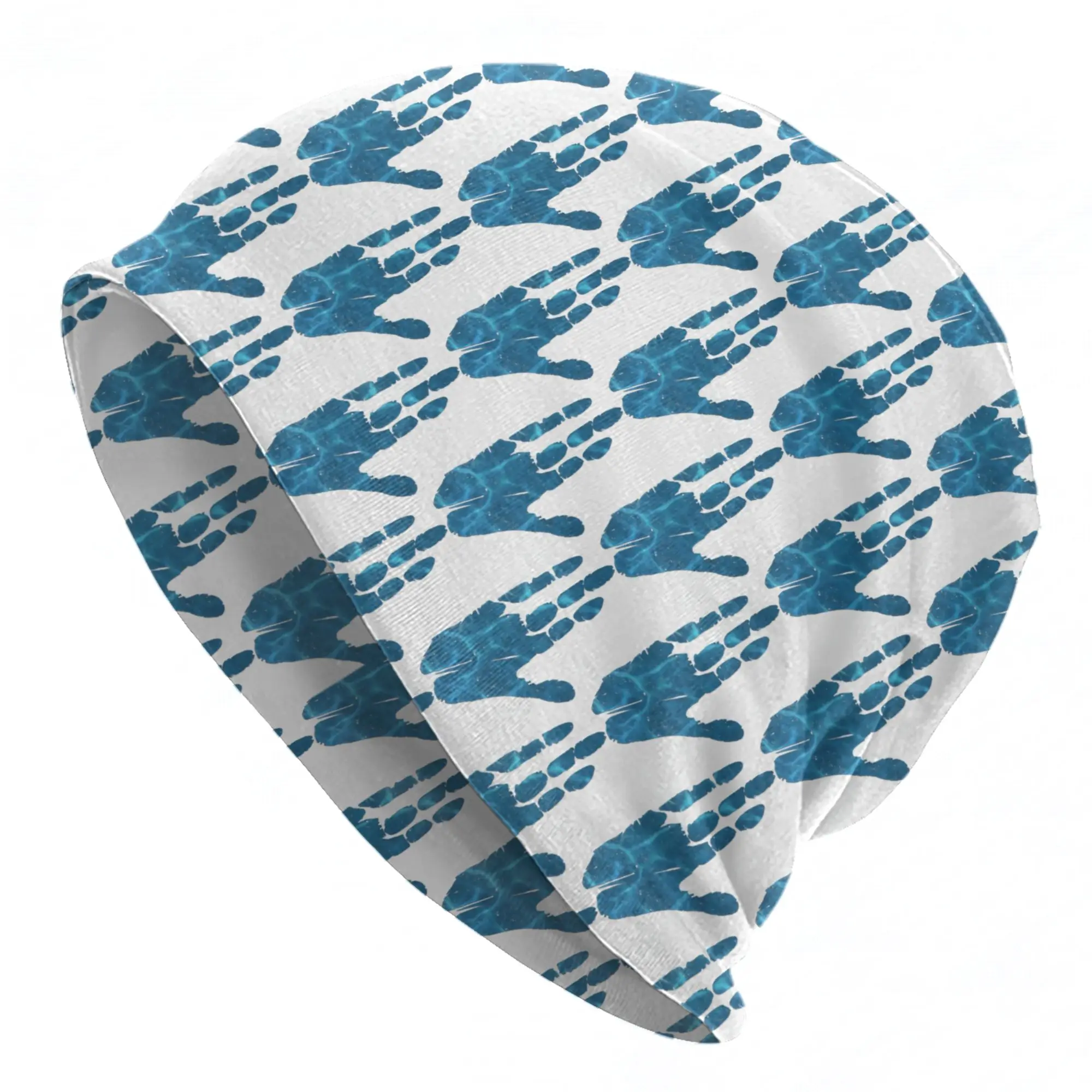 Blue Alien Handprint Avatars Caps  Hip Hop Men Women Outdoor Skullies Beanies Hats Summer Warm Head Wrap Bonnet Knitting Hats