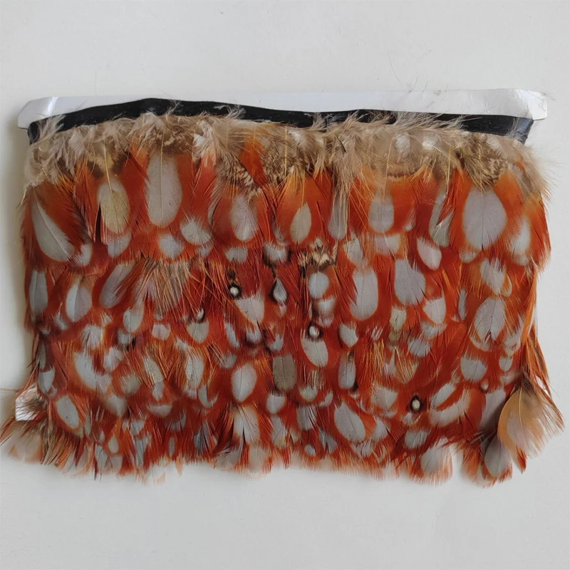 

Feather Lace! Tragopan Caboti Pheasant Feather Fringe Natural Colour 10Meters trim Height 5-6cm ,feathers for clothes
