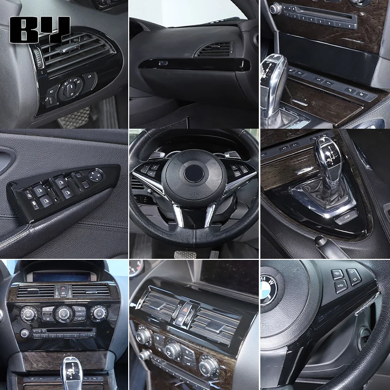For BMW 6 Series E63 E64 2004-2009 ABS Kit Car Window Switch Panel Gear Shift Panel Air Vent Cover Trim Inner Accessories