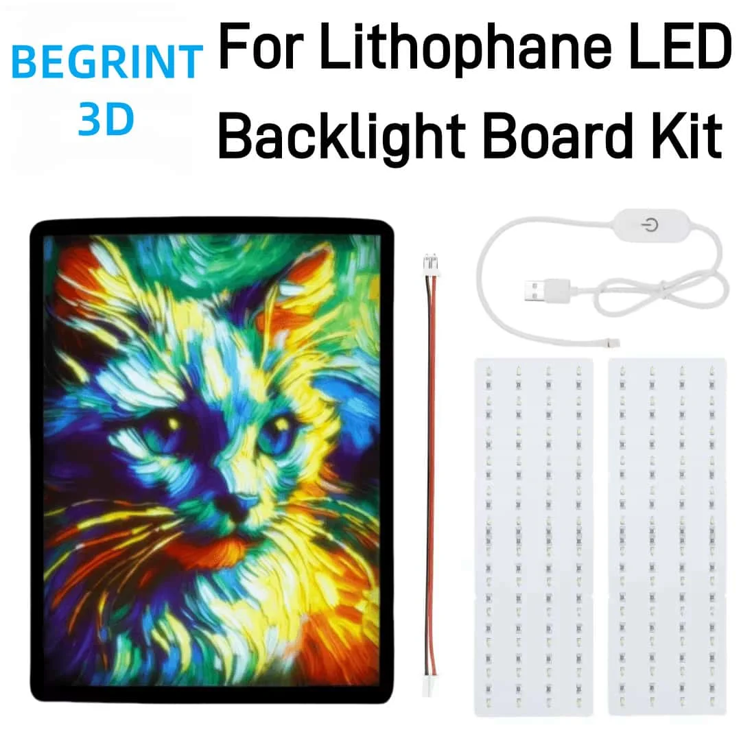 For Bambu lab 3D Printer CMYK Lithophane LED Backlight Board Kit DIY Lithophane Photo model Bambu lab 3D Printing Original Parts