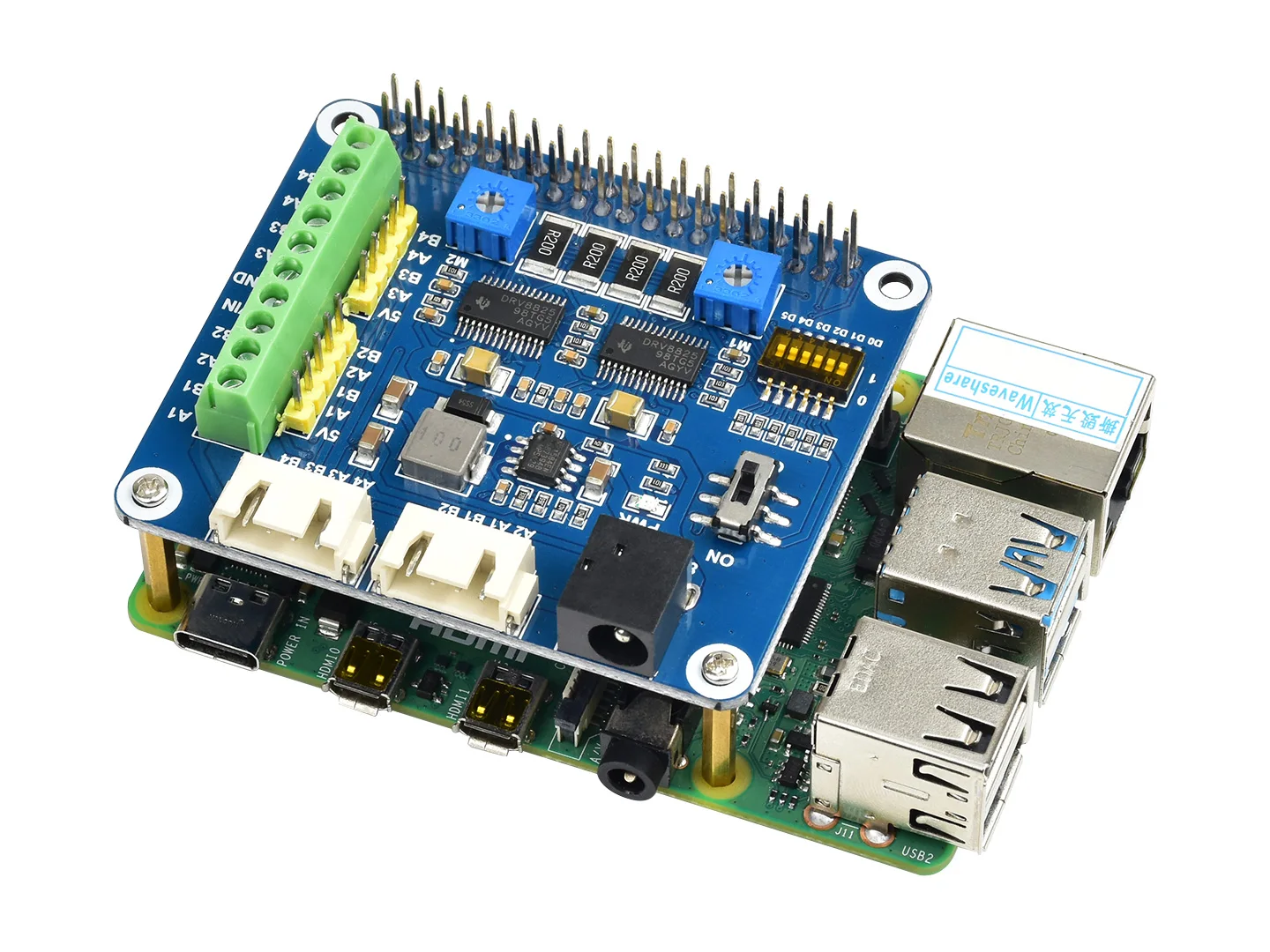 Raspberry Pi 4B/3B Dual-Channel Stepper Motor Driver Board | 3D Printer & CNC Engraver Driver Module