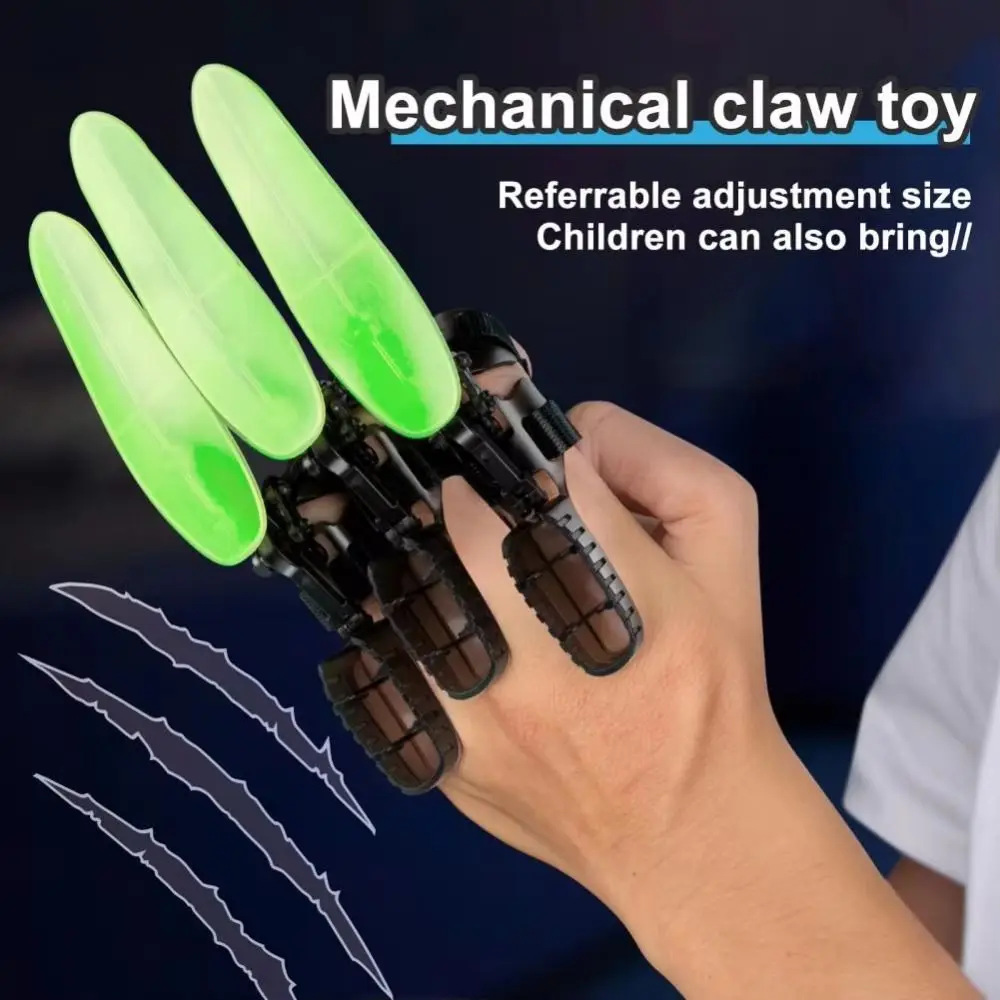 

3pcs 3D Assembly Retractable Mechanical Claws Luminous Scalable Glowing Wolf Claws Adjustable DIY Assembly