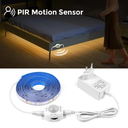 Wireless PIR Motion Sensor LED Strip Lights 12V Waterproof Tape Auto ON/OFF Switch Stairs Wardrobe Kitchen Bed room Night Lights