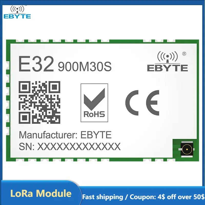 

SX1276 Беспроводной модуль Lora 868/915 МГц E32-900M30S 10 км на большие расстояния SPI с низким энергопотреблением SPI LoRa Модуль расширенного спектра