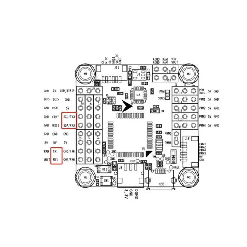 B-CUBE M8N GPS モジュール、QMC5883L コンパス付き、FPV ドローン用、F4V3S PLUS フライト コントローラーおよび INAV と互換性あり