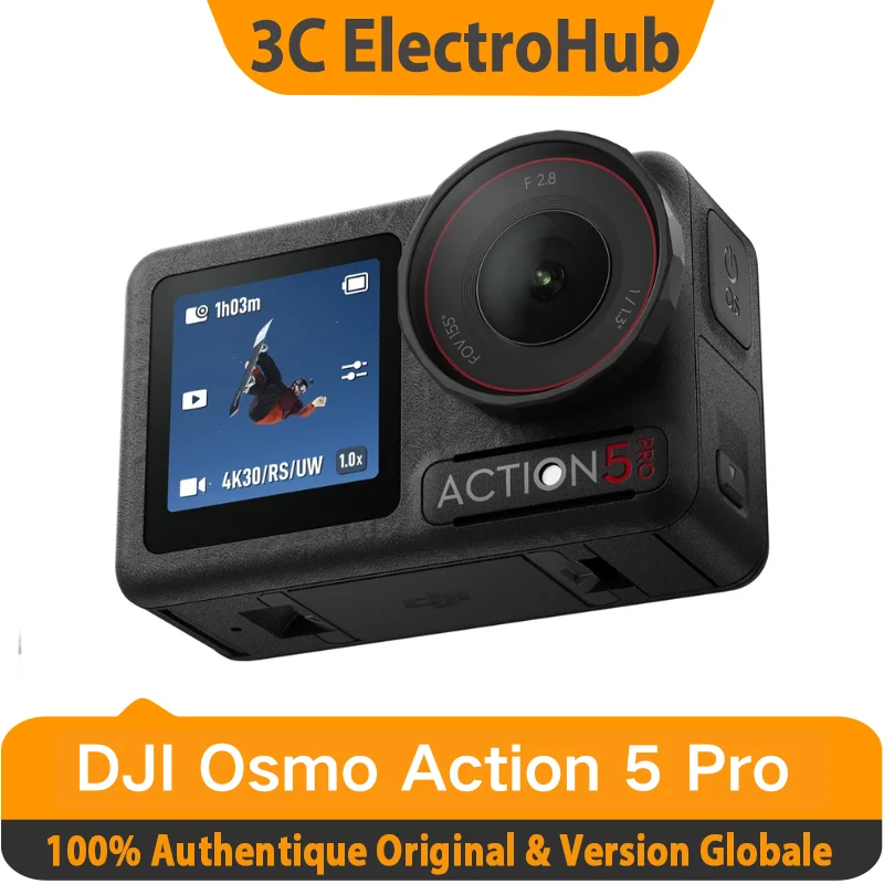 Caméra DJI Osmo Action 5 Pro, capteur 1/1,3″, autonomie prolongée de 4 h, vidéo 4K/120 ips