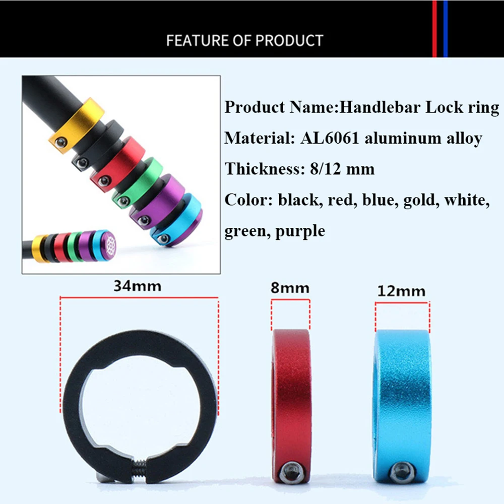 2pcs MTB Cycling Accessories Mountain Bike End Lock Rings Bike Grips Fixing Ring Bicycle Grips Ring Handlebar Lock Ring