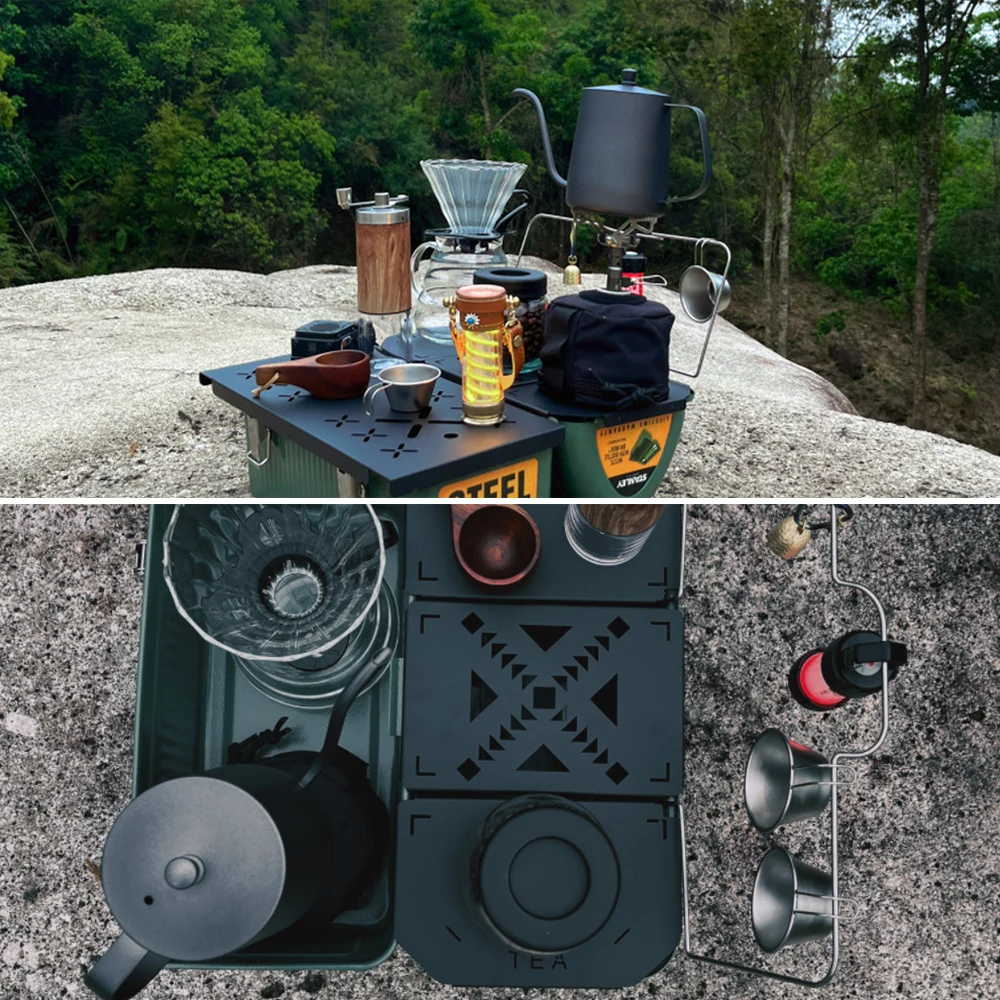 Folding Table Top Heavy Duty Table Board Plate Metal Mini Shelf Aluminum Alloy for STANLEY Lunch Box 9.4L Camping Gear