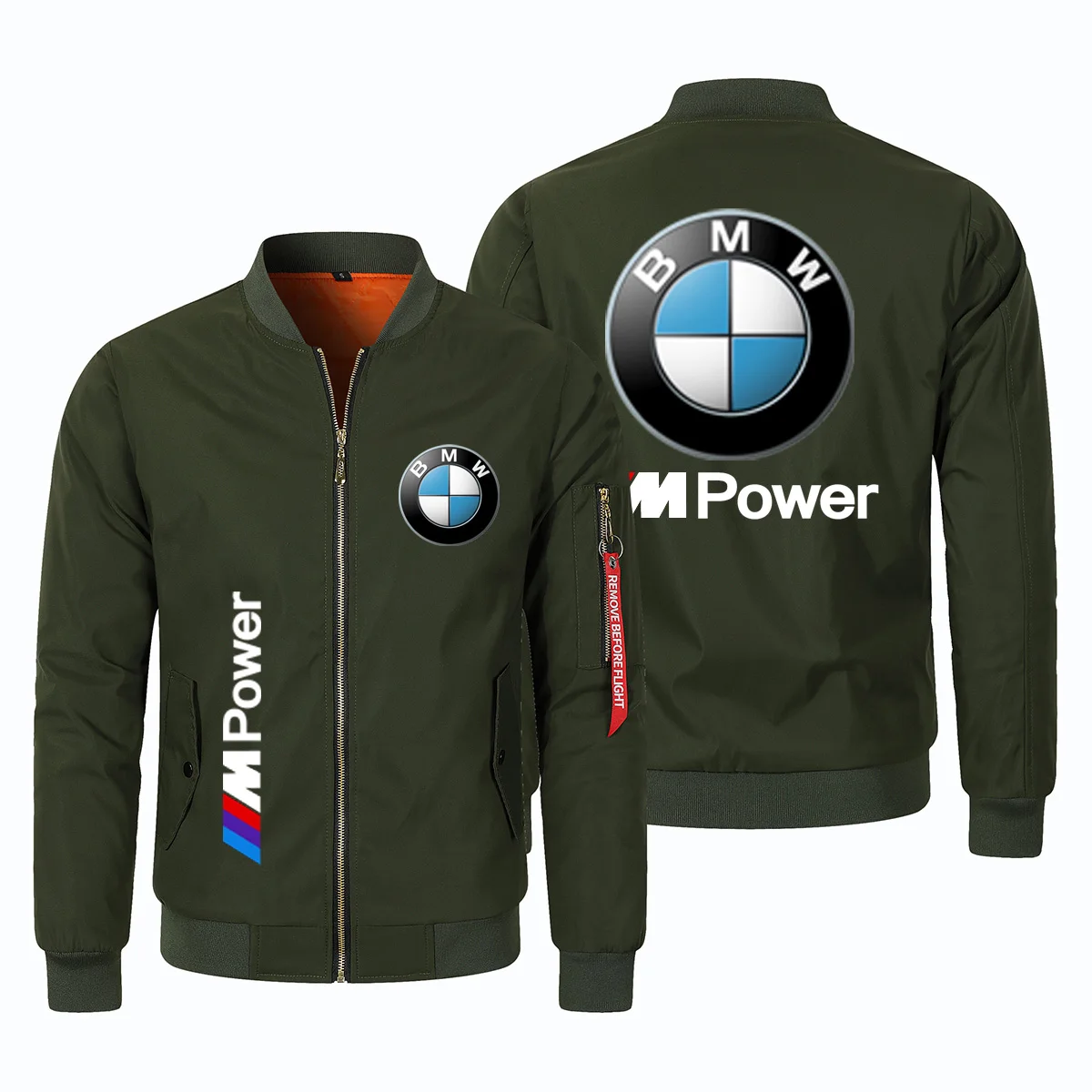 Jaqueta de roupas masculinas BMW 2025 Nova jaqueta Stormtrooper quente espessada com zíper de motocicleta masculino estampado BMW e jaqueta de veludo