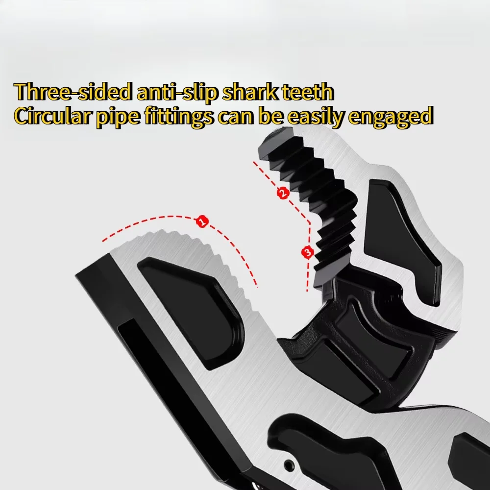 Adjustable Stainless Steel Pipe Wrench Set Anti-slip Quick Snap Spanner for Plumbing Household And Motorbike Repair Work