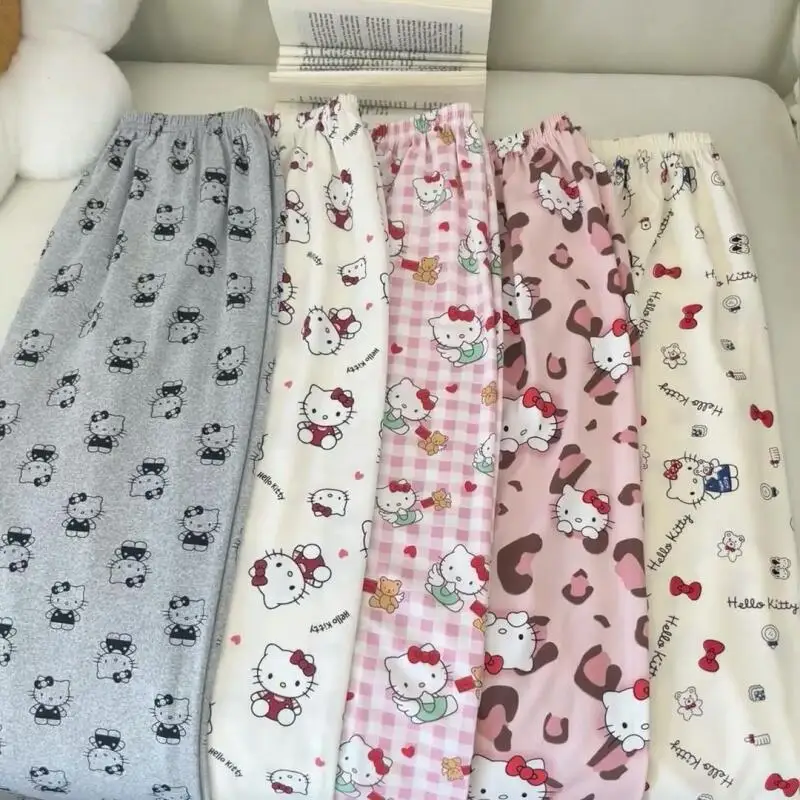 

Sanrios Kawaii Pajama Pants Hello Kittys Autumn Pants Sweet Minimalist Creative Print Fashion Hot Sell Soft Gift for Girlfriend