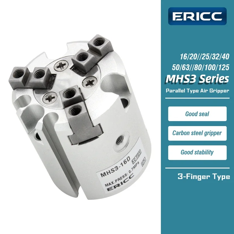 

MHS3 series Parallel Style Air Gripper 3 Finger Rotating Cylinder MHS3-16D 20D 25D 32D 40D 50D 63D 80D 100D 125D