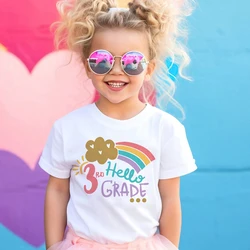 Hello 3rd Grade Print Shirt Child Back To School T-shirt  Kindergarten 1-5 Grade Kids Tee Tops First Day of School Outfit Tshirt