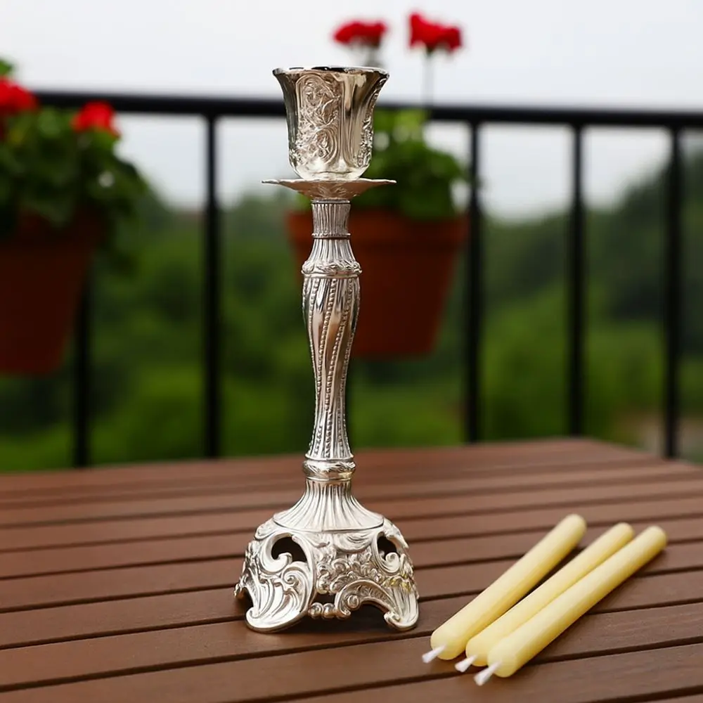 

Home Ornament Retro Taper Candle Holder Single-Headed European Style Retro Candlestick Romantic Metal Candle Stand Party