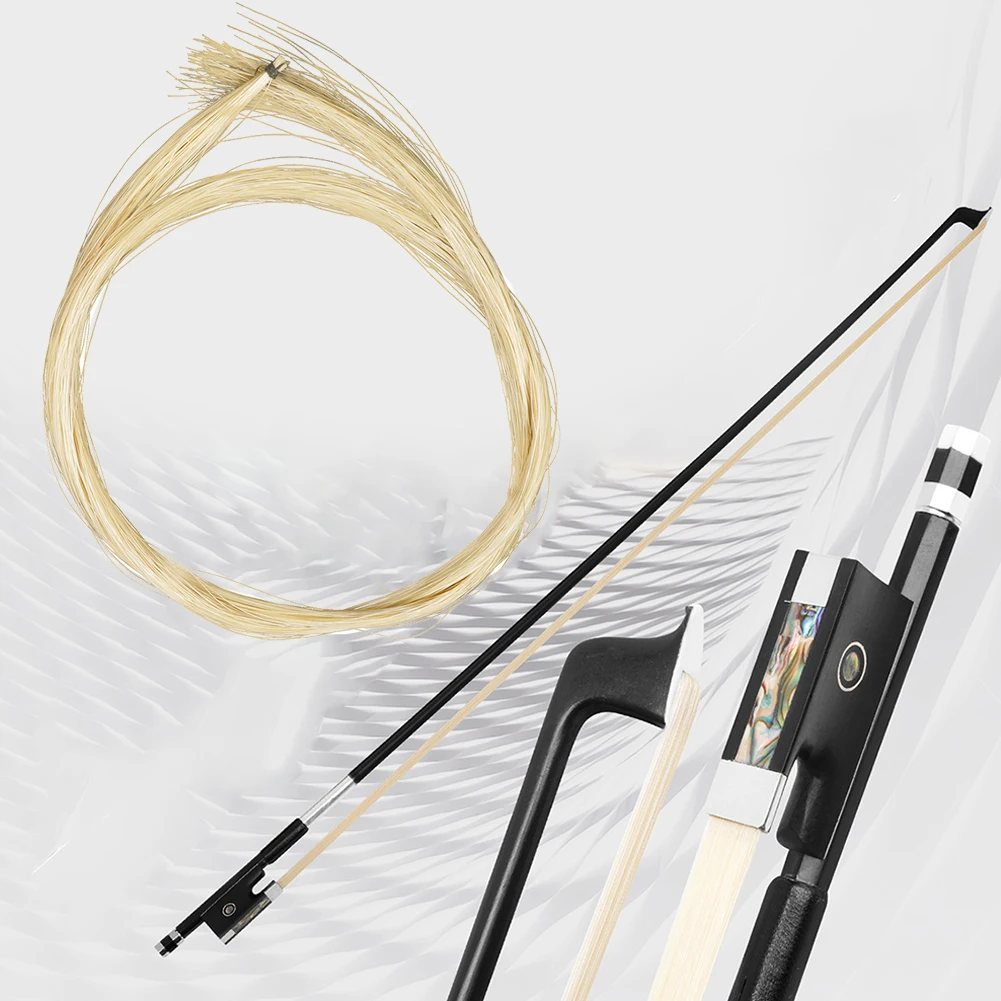 

1 Hank Violin Bow Horse Hair Unbleached Replacement Violin Bow Hair White Violin Bow Horsehair Violin Bow Hair for 4/4 Bow