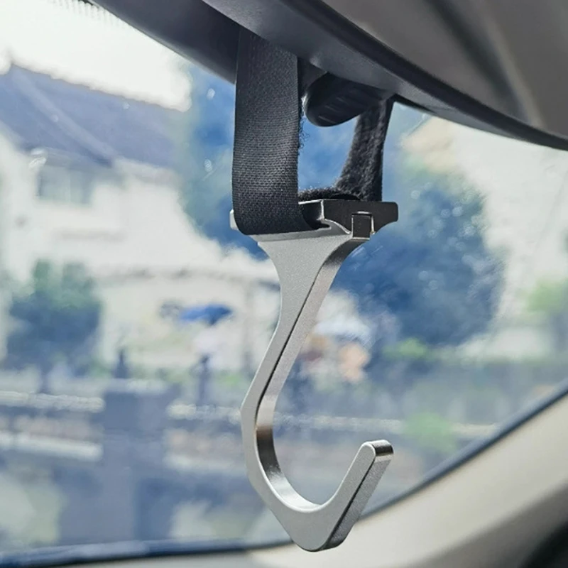 

Aluminum Steering Wheel Hook With Adjustable Nylon Strap, Car Mounted Modification