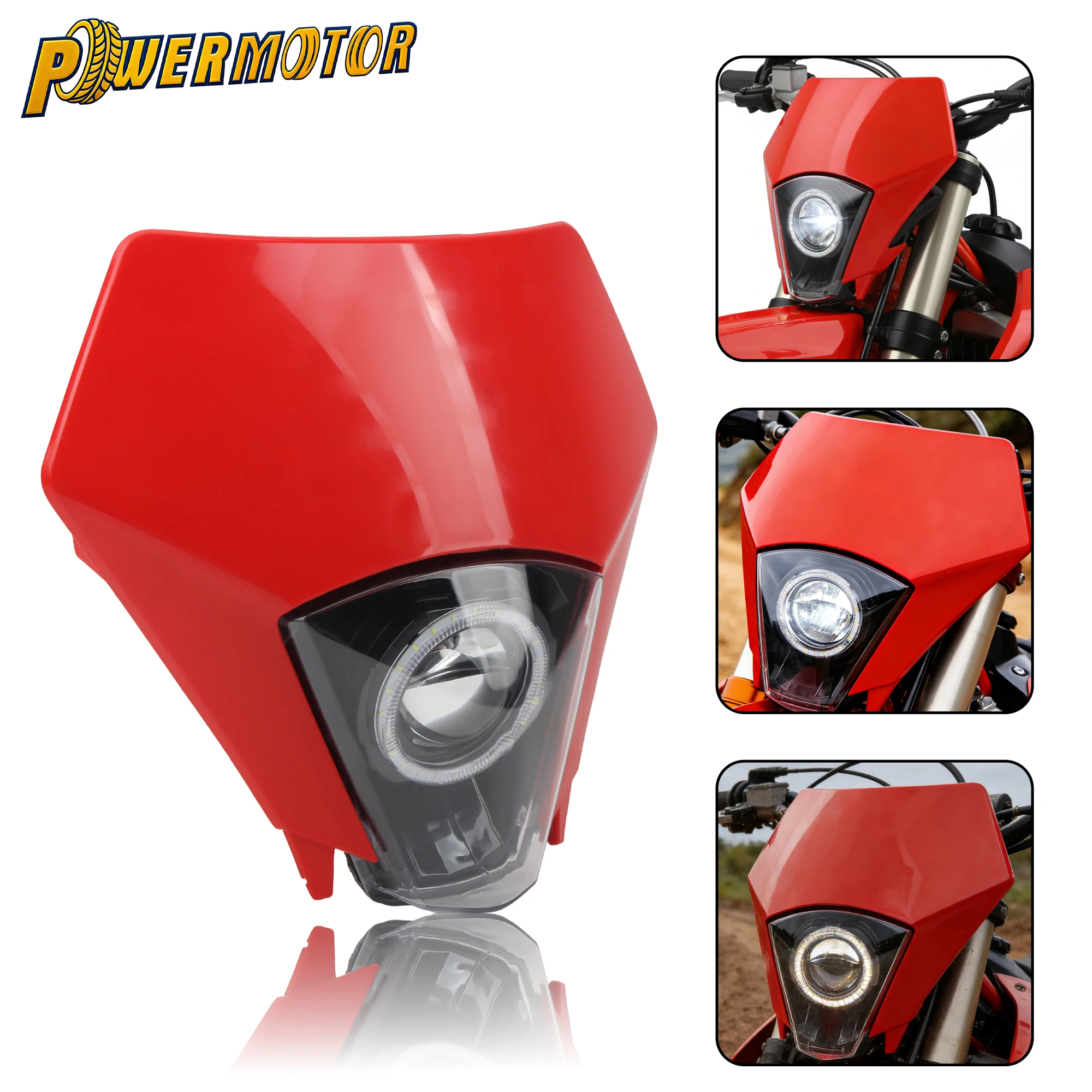

New Angel Eyes Headlight DRL For GASGAS EX EC 300 350F 400F 450F 500F SM700 2024 2025 Motocross Dirt Bike Headlamp Modified